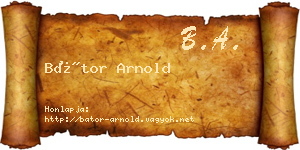 Bátor Arnold névjegykártya