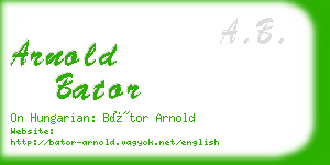 arnold bator business card